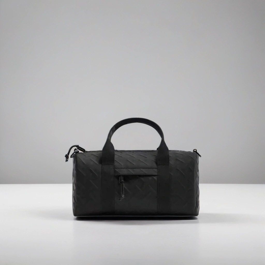 LS Fashion black weekender bag with textured surface and dual top handles for travel